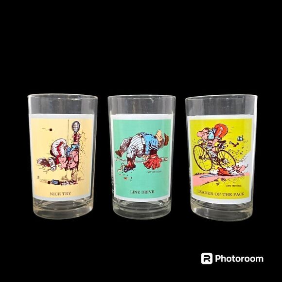 Pepsi Vtg 70s Sport Collector Series Drinking Glasses Gary Patterson Set Of 3 - Picture 1 of 10